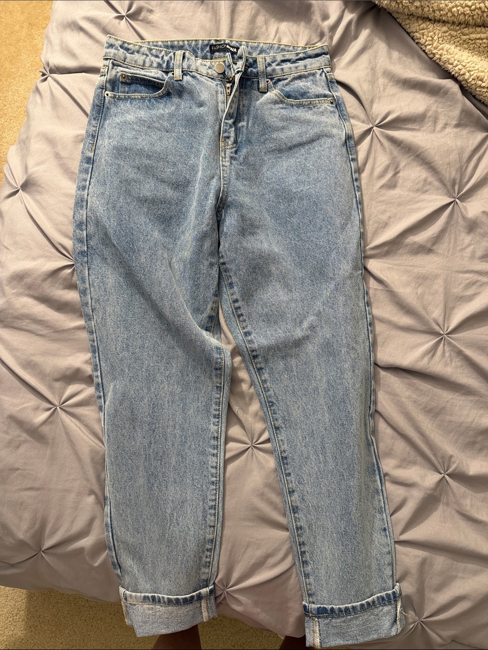 Fashion Nova Light Wash Boyfriend Jeans